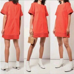 cinq a sept Coral Mini Dress with Ruffled Hem